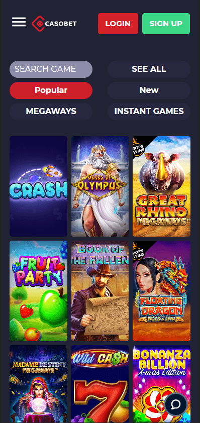 casobet casino mobile version